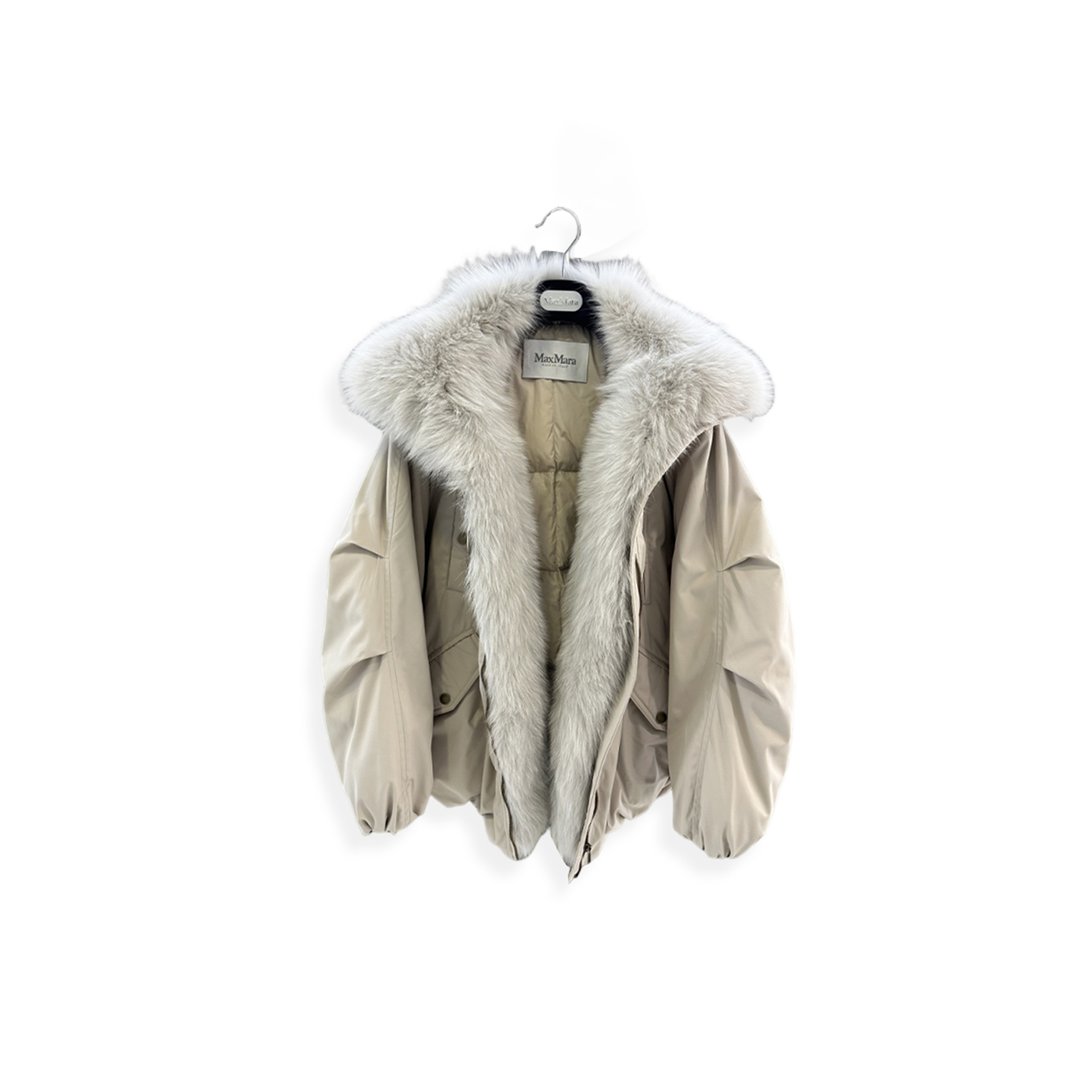 MAX MARA FOX FUR COLLAR GOOSE DOWN JACKET 